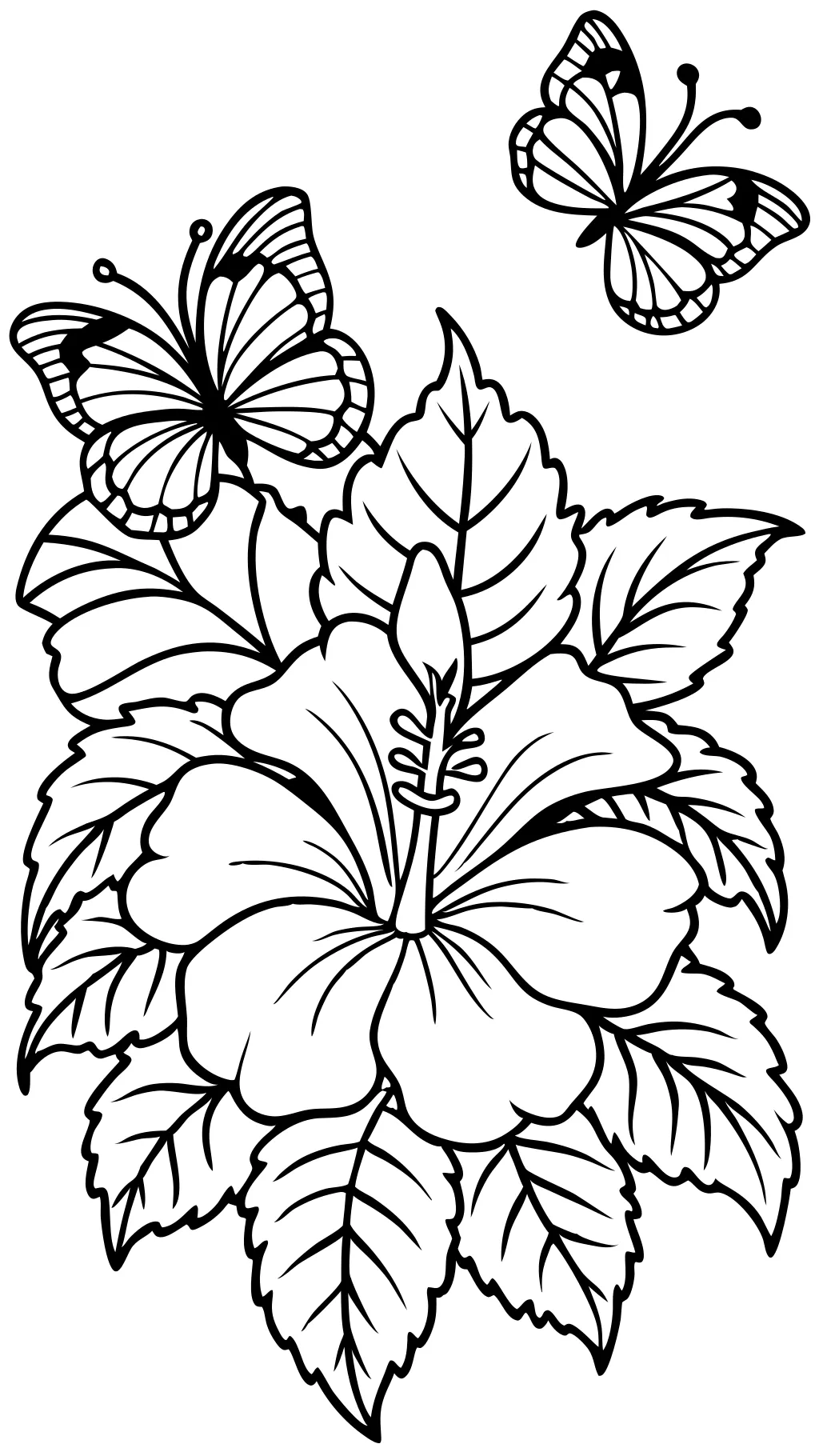 Página para colorear de hibisco